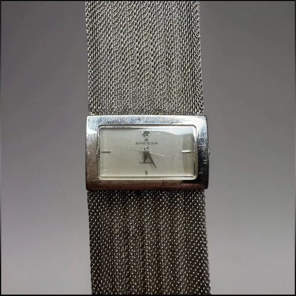 Women’s Anne Klein Silver Tone Metal Mesh Watch - Picture 2 of 5
